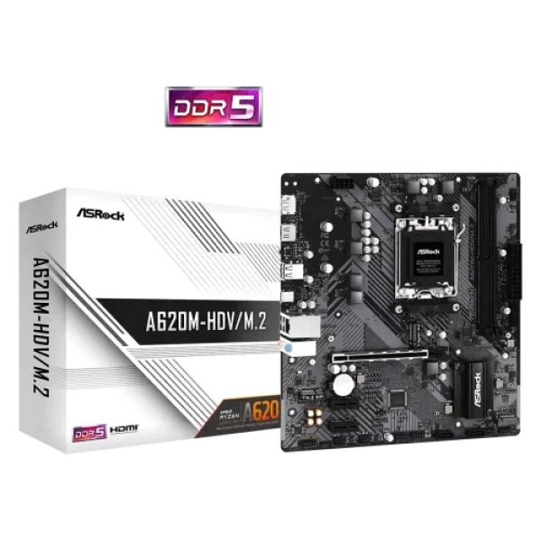 ASRock A620M-HDV/M.2 AM5 DDR5 Micro ATX Motherboard